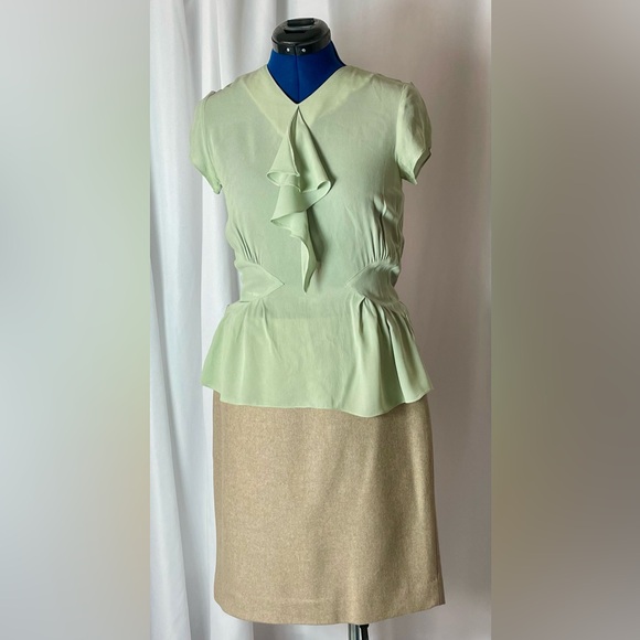 J Crew Pencil Skirt Tan/Taupe Heathered Wool - Picture 10 of 11